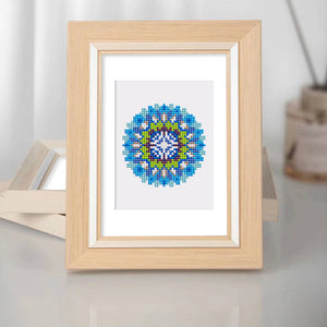 Mini Diamond Painting 15x20cm (4 stuks) - Kristallen Mandala's in Blauw