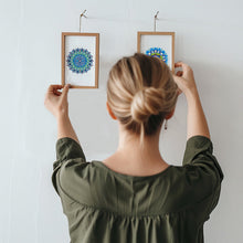 Afbeelding in Gallery-weergave laden, Mini Diamond Painting 15x20cm (4 stuks) - Kristallen Mandala&#39;s in Blauw