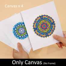 Afbeelding in Gallery-weergave laden, Mini Diamond Painting 15x20cm (4 stuks) - Kristallen Mandala&#39;s in Blauw