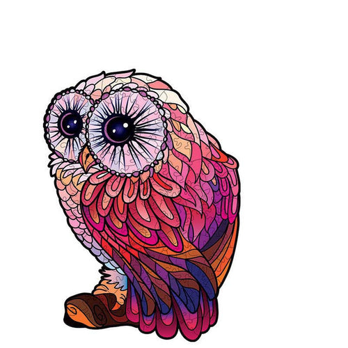 Houten Puzzel - Roze Uil