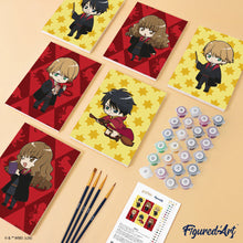 Afbeelding in Gallery-weergave laden, Mini Schilderen op Nummer 15x20cm (6 stuks) - Het Gryffindor Trio van Harry Potter