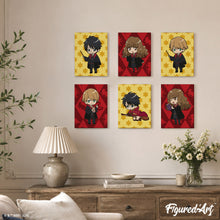 Afbeelding in Gallery-weergave laden, Mini Schilderen op Nummer 15x20cm (6 stuks) - Het Gryffindor Trio van Harry Potter