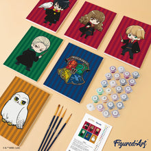 Afbeelding in Gallery-weergave laden, Mini Schilderen op Nummer 15x20cm (6 stuks) - Personages van Harry Potter