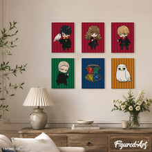 Afbeelding in Gallery-weergave laden, Mini Schilderen op Nummer 15x20cm (6 stuks) - Personages van Harry Potter