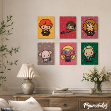 Afbeelding in Gallery-weergave laden, Mini Schilderen op Nummer 15x20cm (6 stuks) - Chibi-collectie van Harry Potter