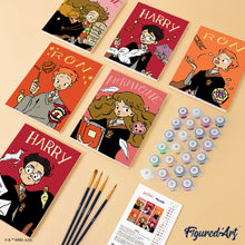 Afbeelding in Gallery-weergave laden, Mini Schilderen op Nummer 15x20cm (6 stuks) - Harry Potter - Magieacademie