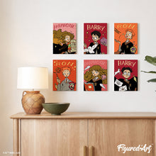 Afbeelding in Gallery-weergave laden, Mini Schilderen op Nummer 15x20cm (6 stuks) - Harry Potter - Magieacademie