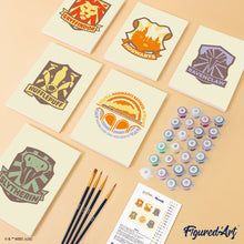 Afbeelding in Gallery-weergave laden, Mini Schilderen op Nummer 15x20cm (6 stuks) - De afdelingen van Harry Potter