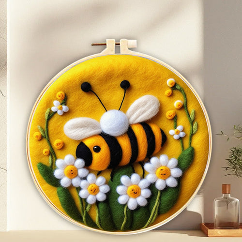 Naaldvilt pakket Bij op Bloemen