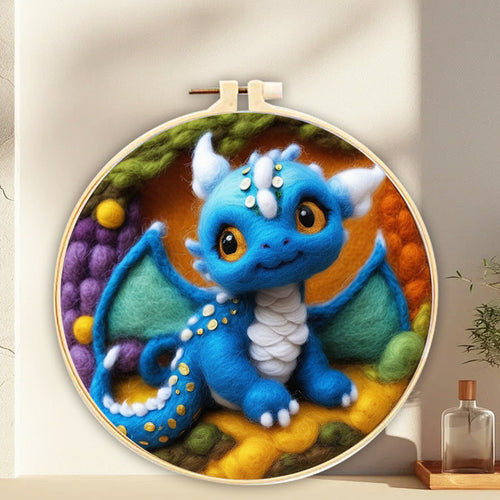 Naaldvilt pakket Blauwe Baby Draak