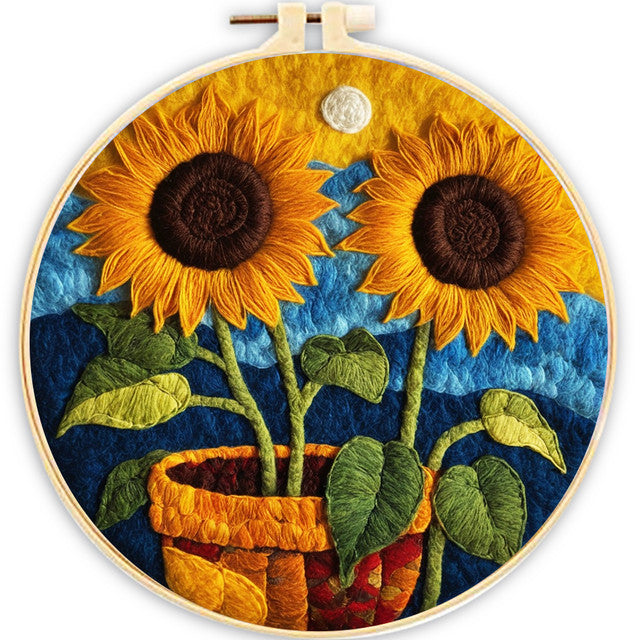 Naaldvilt pakket Pot met Zonnebloemen