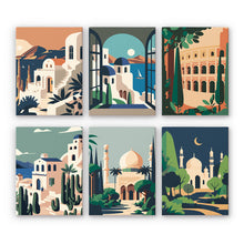 Afbeelding in Gallery-weergave laden, Mini Schilderen op Nummer 15x20cm (6 stuks) - Mediterrane Dromen