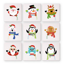 Afbeelding in Gallery-weergave laden, Mini Schilderen op Nummer 15x15cm (9 stuks) - Schattige Kerstpersonages