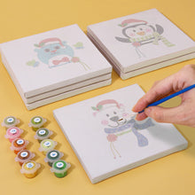 Afbeelding in Gallery-weergave laden, Mini Schilderen op Nummer 15x15cm (9 stuks) - Schattige Kerstpersonages