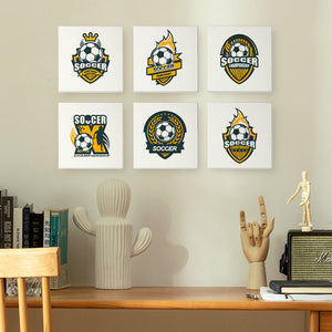 Mini Schilderen op Nummer 15x15cm (6 stuks) - Voetbal Logo Serie