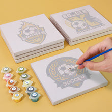 Afbeelding in Gallery-weergave laden, Mini Schilderen op Nummer 15x15cm (6 stuks) - Voetbal Logo Serie