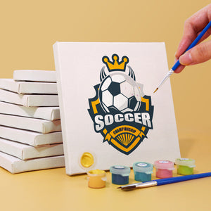 Mini Schilderen op Nummer 15x15cm (6 stuks) - Voetbal Logo Serie