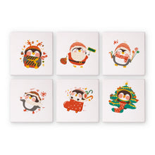 Afbeelding in Gallery-weergave laden, Mini Schilderen op Nummer 15x15cm (6 stuks) - Winter Kerst Pinguïn