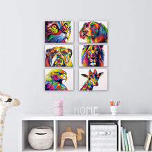 Afbeelding in Gallery-weergave laden, Mini Schilderen op Nummer 15x20cm (6 stuks) - Gekleurde Abstracte Dieren