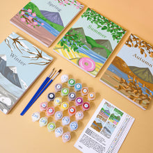 Afbeelding in Gallery-weergave laden, Mini Schilderen op Nummer 15x20cm (4 stuks) - Artistiek Kit Lente Zomer Herfst Winter