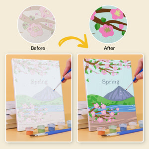 Mini Schilderen op Nummer 15x20cm (4 stuks) - Artistiek Kit Lente Zomer Herfst Winter