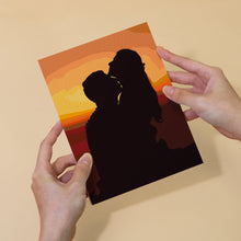 Afbeelding in Gallery-weergave laden, Mini Schilderen op Nummer 15x20cm (6 stuks) - Romantische Zonsondergang Silhouetten