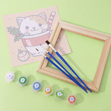 Afbeelding in Gallery-weergave laden, Mini Schilderen op Nummer 20x20cm (6 stuks) - Kerstkatten in Bekers