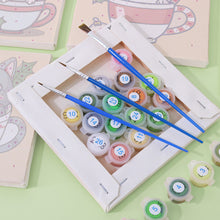 Afbeelding in Gallery-weergave laden, Mini Schilderen op Nummer 20x20cm (6 stuks) - Kerstkatten in Bekers