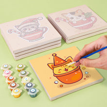 Afbeelding in Gallery-weergave laden, Mini Schilderen op Nummer 20x20cm (6 stuks) - Kerstkatten in Bekers