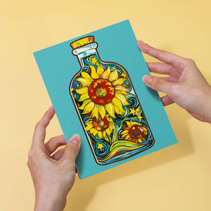 Mini Schilderen op Nummer 15x20cm (6 stuks) - Serie Magische Glazen Flessen