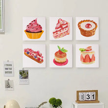 Afbeelding in Gallery-weergave laden, Mini Schilderen op Nummer 15x15cm (6 stuks) - Serie Zoete Desserts 1