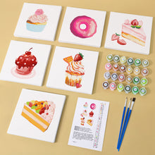 Afbeelding in Gallery-weergave laden, Mini Schilderen op Nummer 15x15cm (6 stuks) - Serie Zoete Desserts 2