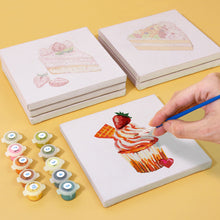 Afbeelding in Gallery-weergave laden, Mini Schilderen op Nummer 15x15cm (6 stuks) - Serie Zoete Desserts 2