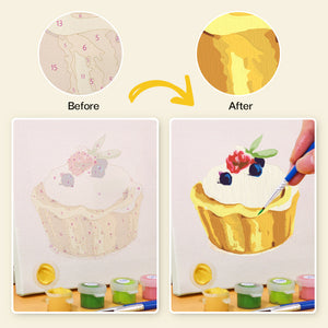 Mini Schilderen op Nummer 15x15cm (6 stuks) - Serie Zoete Desserts 3