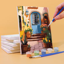 Afbeelding in Gallery-weergave laden, Mini Schilderen op Nummer 15x20cm (6 stuks) - Europese Architectuur en Bloemen