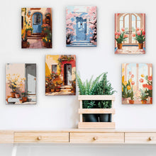 Afbeelding in Gallery-weergave laden, Mini Schilderen op Nummer 15x20cm (6 stuks) - Europese Architectuur en Bloemen