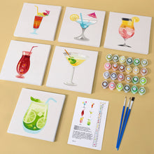 Afbeelding in Gallery-weergave laden, Mini Schilderen op Nummer 15x15cm (6 stuks) - Serie Muurkunst van Cocktails