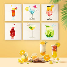 Afbeelding in Gallery-weergave laden, Mini Schilderen op Nummer 15x15cm (6 stuks) - Serie Muurkunst van Cocktails