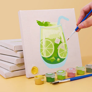 Mini Schilderen op Nummer 15x15cm (6 stuks) - Serie Muurkunst van Cocktails