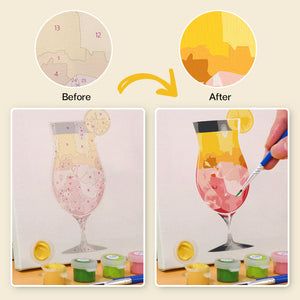 Mini Schilderen op Nummer 15x15cm (6 stuks) - Serie Muurkunst van Cocktails