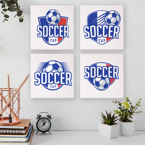 Mini Schilderen op Nummer 15x15cm (4 stuks) - Voetbalbeker