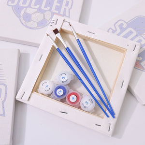 Mini Schilderen op Nummer 15x15cm (4 stuks) - Voetbalbeker