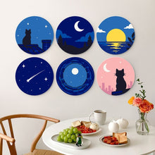 Afbeelding in Gallery-weergave laden, Mini Serie Schilderen op Nummer - Schijven Ø20cm (6 stuks) - Dromen bij maanlicht