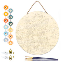 Afbeelding in Gallery-weergave laden, Schilderen op Nummer op Houten Schijf - Schattige Kat met Rode Sjaal