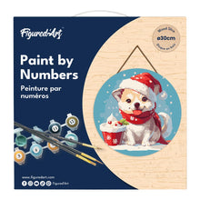 Afbeelding in Gallery-weergave laden, Schilderen op Nummer op Houten Schijf - Kerstpuppy