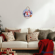 Afbeelding in Gallery-weergave laden, Schilderen op Nummer op Houten Schijf - Pinguïnfamilie in de Sneeuw