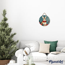 Afbeelding in Gallery-weergave laden, Schilderen op Nummer op Houten Schijf - Kerstkonijntje