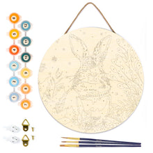 Afbeelding in Gallery-weergave laden, Schilderen op Nummer op Houten Schijf - Kerstkonijntje