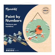 Afbeelding in Gallery-weergave laden, Schilderen op Nummer op Houten Schijf - Winter roodborstje