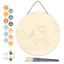 Afbeelding in Gallery-weergave laden, Schilderen op Nummer op Houten Schijf - Winter roodborstje